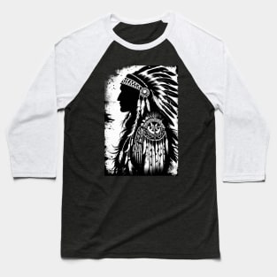 Native American black and white art Baseball T-Shirt